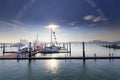 Wuyuanwan yacht pier in the afternoon Royalty Free Stock Photo