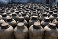Jars used for fermenting rice wine in Wuzhen, China