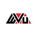 WVU triangle letter logo design with triangle shape. WVU triangle logo design monogram. WVU triangle vector logo template with red Royalty Free Stock Photo
