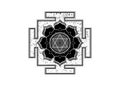 Old Yantra Design icon, Hinduism Prakriti sacred diagram, 6 pointed star. Yantra Dasa Mahavidya sacred geometry divine mandala