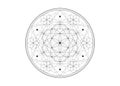 Seed of life symbol Sacred Geometry. Geometric mystic mandala of alchemy esoteric Flower of Life. Vector black and white LOGO