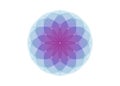 Seed of life symbol Sacred Geometry. Geometric mystic mandala of alchemy esoteric colorful Flower of Life in shade of blue color