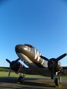 WW2 C37 airplane Whisky 7 blue sky background