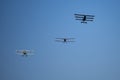 Dogfights in the sky. WW1 aircraft re-enact fights in flight