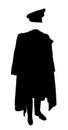 WW2 Germany officer uniform vector silhouette illustration isolated on white background.