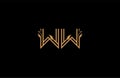 WW letter linear shape luxury flourishes ornament logotype