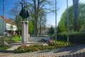 WW2 memorial statue in park in town of Ilava