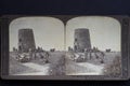 WW1 REAL PHOTO STEREO CARD Heliograph signal section of a cavalry