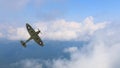 Ww2 supermarine spitfire 3d model in flight Royalty Free Stock Photo