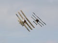 Ww1 triplane dogfight Royalty Free Stock Photo