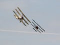 Ww1 triplane dogfight Royalty Free Stock Photo