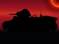 WW2 Sunset Tank Silhouette