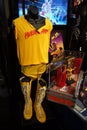 WWE Legend Hulk Hogan Hulkamania yellow outfit on display