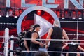 WWE NWO wrestlers Hulk Hogan, Scott Hall, and Kevin Nash in ring at Wrestlemania 31