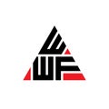 WWF triangle letter logo design with triangle shape. WWF triangle logo design monogram. WWF triangle vector logo template with red