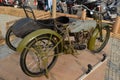 WWI H-D military motorcycle with side car Royalty Free Stock Photo