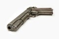 WWII G.I. 1911A1 .45 Caliber Pistol isolated White