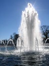 WWII Memorial Washington DC, backlit fountain