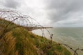 View from the German battery Maisy in Normandy, France, on the coast Royalty Free Stock Photo