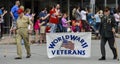 WWII Vets March in Memorial Day Parade Royalty Free Stock Photo