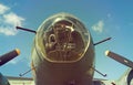 WWII Warbird B-17 Flying Fortress headon gunner seat