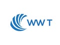 WWT letter logo design on white background. WWT creative circle letter logo
