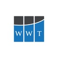 WWT letter logo design on WHITE background. WWT creative initials letter logo concept. WWT letter design