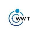 WWT letter technology logo design on white background. WWT creative initials letter IT logo concept. WWT letter design