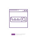 WWW Browser Vector Line Icon Royalty Free Stock Photo