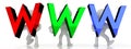 Www - colorful letters - 3D illustration Royalty Free Stock Photo