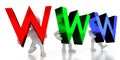 Www - colorful letters - 3D illustration Royalty Free Stock Photo