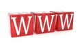 WWW Cube text on white background Royalty Free Stock Photo