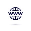 WWW flat icon. Vector concept illustration for design. World Wide Web icon Royalty Free Stock Photo