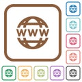 WWW globe simple icons Royalty Free Stock Photo