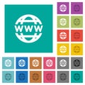 WWW globe square flat multi colored icons