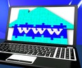 WWW On House On Laptop Showing Online Real Estates Royalty Free Stock Photo