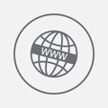 Www icon vector, solid illustration, pictogram isolated on gray Royalty Free Stock Photo