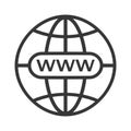 Www icon. Web site icon. Www icon with hand cursor in flat styleInternet http address icon isolated. www globe vector eps10 Royalty Free Stock Photo
