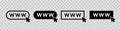Www icon. www web icon. Website url. Internet site and click with cursor. Outline webpage button. Search logos isolated on Royalty Free Stock Photo