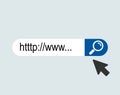 WWW internet search bar icon isolated on background. Tool for web site, app, ui and logo