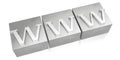 WWW - silver letterpress - 3D illustration Royalty Free Stock Photo