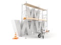 WWW letters with scaffolding Royalty Free Stock Photo