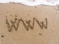 WWW on sand Royalty Free Stock Photo