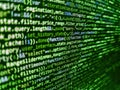 WWW software development. Abstract screen of web developer. Programming, webdesign HTML printed code. Programmer developer screen Royalty Free Stock Photo