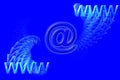 Www symbols and email over blue Royalty Free Stock Photo