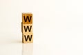 WWW text on wooden cubes on white background Royalty Free Stock Photo