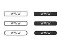 WWW for web site. Web protocol form in black and white. Http or https network connection. Browse an address in internet Royalty Free Stock Photo