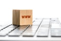 WWW Wooden Block on Computer Keyboard Royalty Free Stock Photo