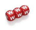 WWW or world wide web as red dice Royalty Free Stock Photo