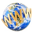WWW World Wide Web, concept. 3D rendering Royalty Free Stock Photo